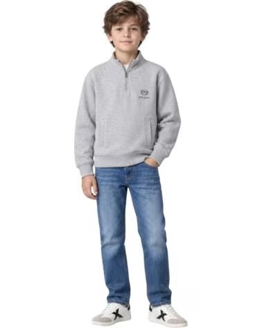PEPE JEANS SWEAT-SHIRT ENFANT GRIS DEMI-ZIP