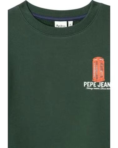 SWEAT-SHIRT ENFANT PEPE JEANS VERT AVEC IMPRIMÉ LONDON VERDE