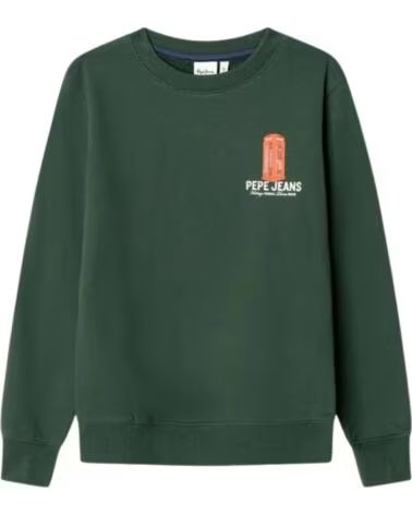 SWEAT-SHIRT ENFANT PEPE JEANS VERT AVEC IMPRIMÉ LONDON VERDE