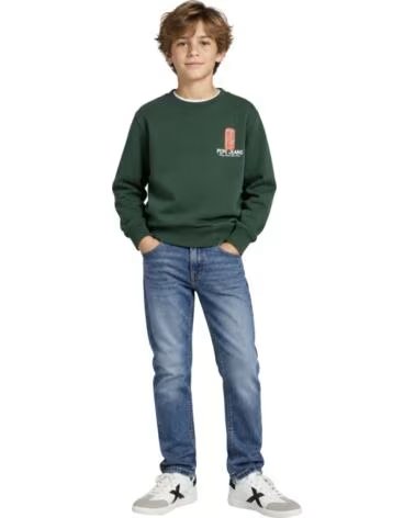SWEAT-SHIRT ENFANT PEPE JEANS VERT AVEC IMPRIMÉ LONDON VERDE