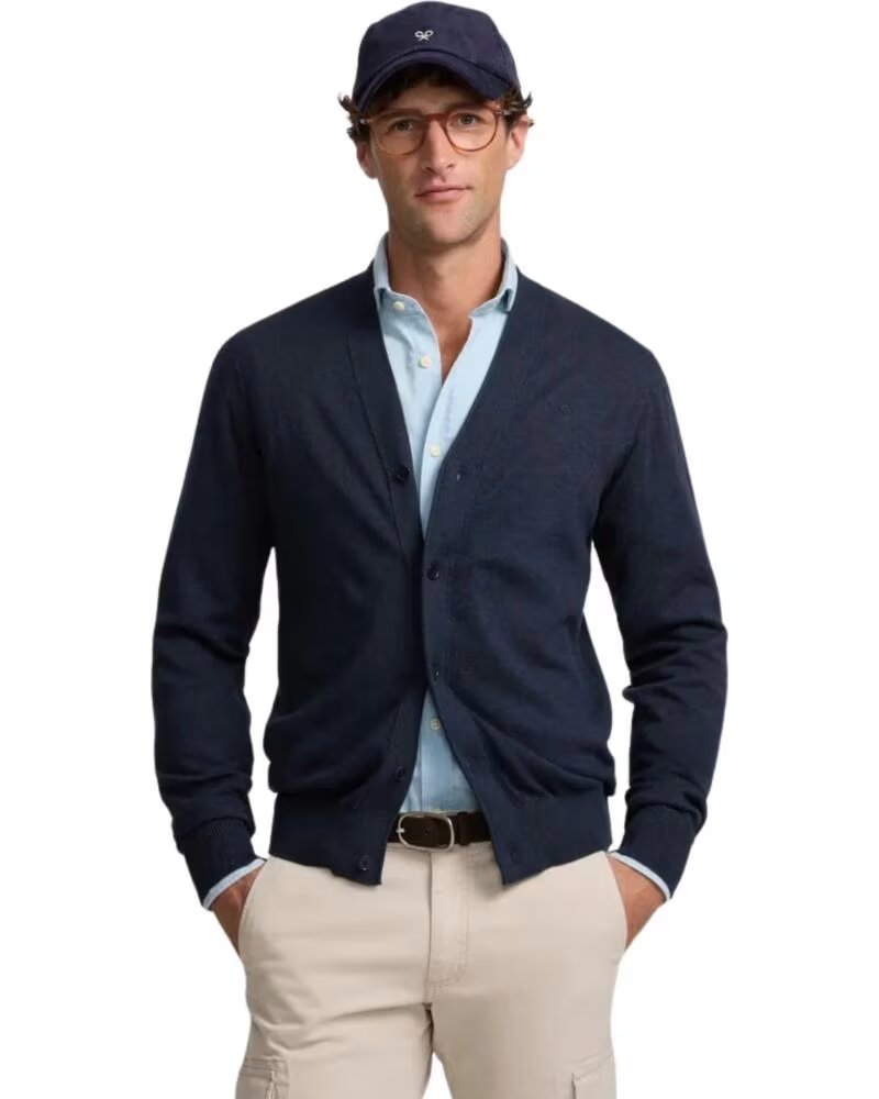 SILBON HERREN STRICKJACKE IN BLAU AZUL