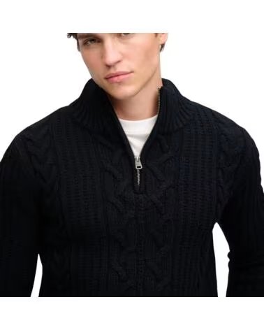 SUPERDRY PULL HOMME BLEU ZIPPÉ AZUL