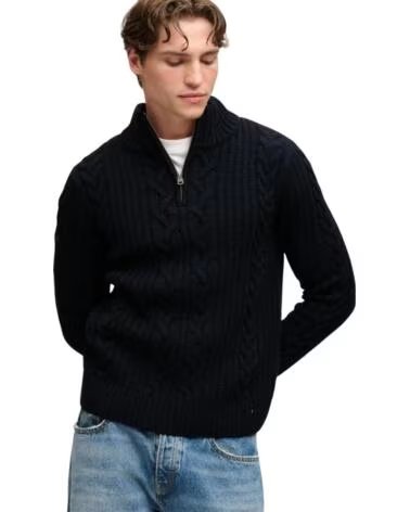 SUPERDRY PULL HOMME BLEU ZIPPÉ AZUL