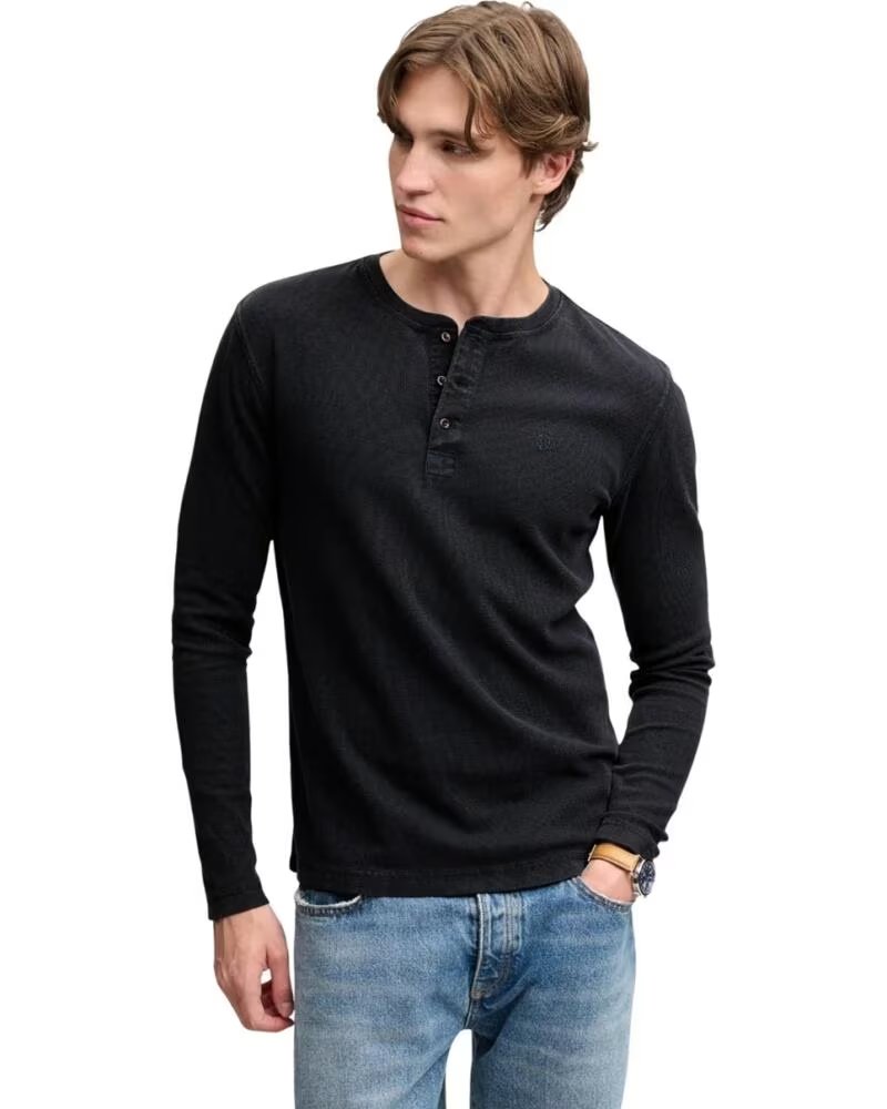 SUPERDRY LANGARMSHIRT HERREN BLAU AZUL