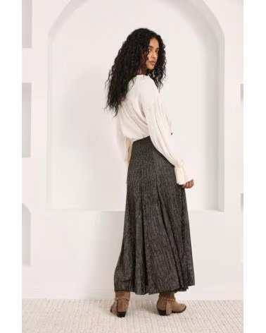 NEKANE NKN JUPE MIDI FLUIDE FF AVETA MARRóN