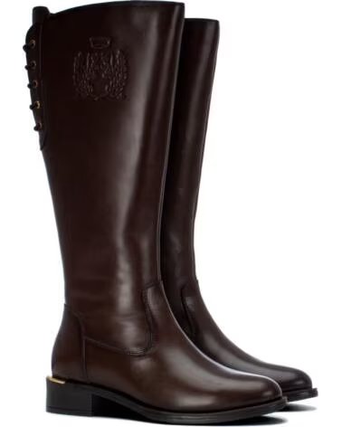 CARMELA 164010 STIVALI ALTI IN PELLE MARRONE MARRON