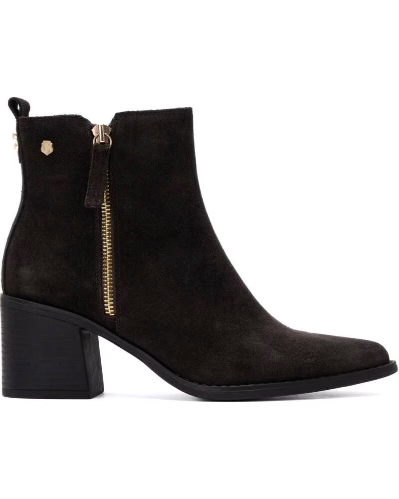 CARMELA BOTTINES À TALONS EN CUIR MARRON 164257
