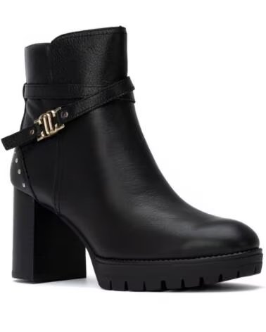 CARMELA 164280 HIGH-HEEL-STIEFELETTEN IN SCHWARZ MIT NIETEN- UND SCHNALLENDETAILS NEGRO