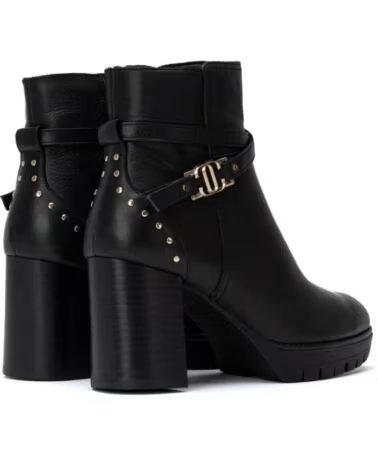 CARMELA 164280 HIGH-HEEL-STIEFELETTEN IN SCHWARZ MIT NIETEN- UND SCHNALLENDETAILS NEGRO