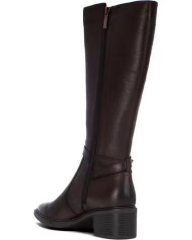 DAMEN-LANGSCHAFTSTIEFEL AUS LEDER CARMELA 164376 IN BRAUN MIT REISSVERSCHLUSS UND METALLISCHEM RIEMENDETAIL MARRON