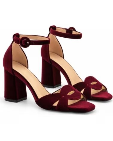 SANDALI CON TACCO MONTEVITA ALMERIA IN VELLUTO BORDEAUX BURGUNDY