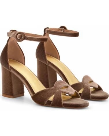 MONTEVITA ALMERIA SANDALI CON TACCO IN VELLUTO TAUPE 1438021