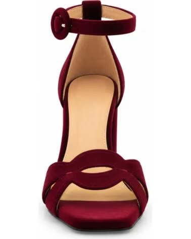SANDALI CON TACCO MONTEVITA ALMERIA IN VELLUTO BORDEAUX BURGUNDY
