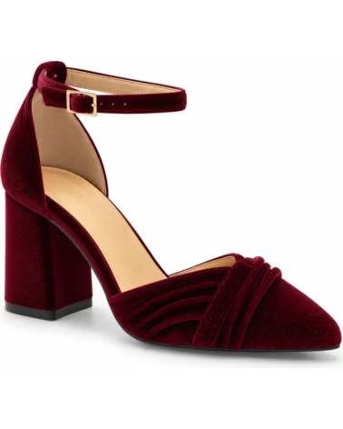 SCARPE CON TACCO MONTEVITA ARANJUEZZA VELLUTO BORDEAUX BURGUNDY