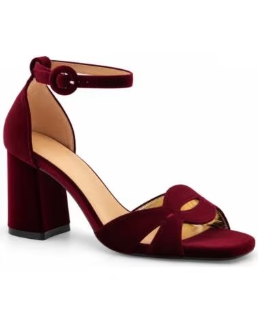 SANDALI CON TACCO MONTEVITA ALMERIA IN VELLUTO BORDEAUX BURGUNDY