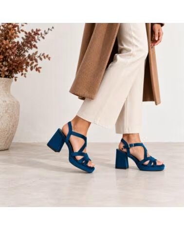MONTEVITA ASTORIANA SANDALI CON TACCO ALTO IN VELLUTO BLUE