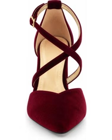 SCARPE CON TACCO MONTEVITA BAEZA LISTINI INCROCIATI BORDEAUX BURGUNDY