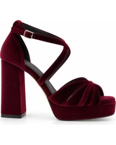 SANDALI CON TACCO IN VELLUTO MONTEVITA BARINA BURGUNDY