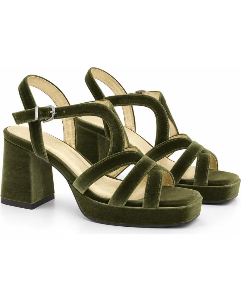 MONTEVITA ASTORIANA SANDALO TACCO VELLUTO VERDE GREEN
