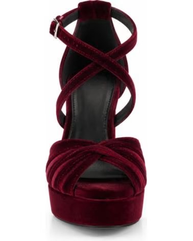 SANDALI CON TACCO IN VELLUTO MONTEVITA BARINA BURGUNDY