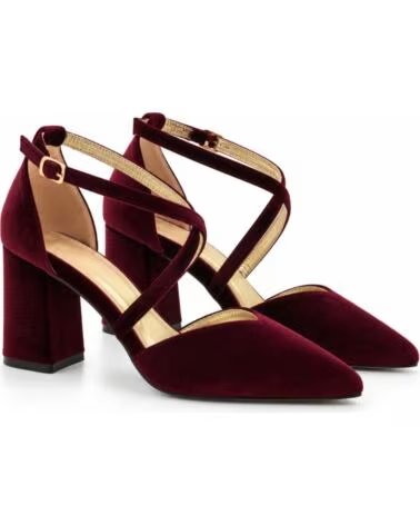 SCARPE CON TACCO MONTEVITA BAEZA LISTINI INCROCIATI BORDEAUX BURGUNDY
