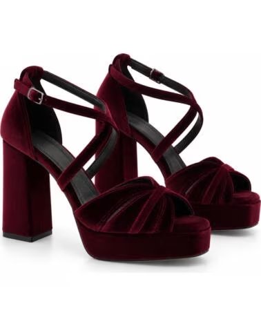 SANDALI CON TACCO IN VELLUTO MONTEVITA BARINA BURGUNDY