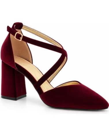 SCARPE CON TACCO MONTEVITA BAEZA LISTINI INCROCIATI BORDEAUX BURGUNDY