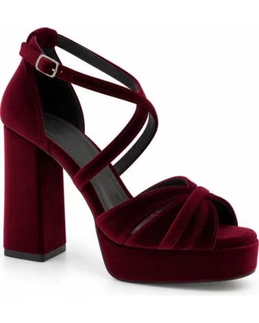SANDALI CON TACCO IN VELLUTO MONTEVITA BARINA BURGUNDY