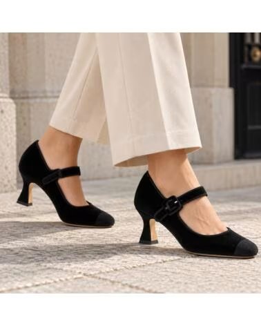 MONTEVITA BELLAGIO SCHWARZE SAMT PUMPS BLACK
