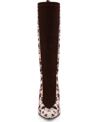 MONTEVITA BRAGA BOTAS ALTAS DE PIEL MARRÓN CON ESTAMPADO Y TACÓN BLACK