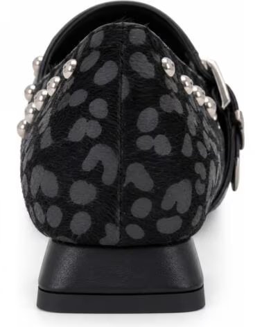 MONTEVITA BRISTOLZA SCHWARZE BALLERINAS MIT ANIMAL-PRINT UND NIETEN BLACK