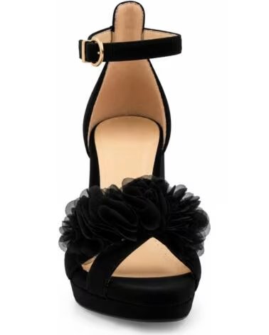 MONTEVITA CAPRIZA SANDALES À TALONS HAUTS NOIRS AVEC DÉTAIL FLORAL BLACK