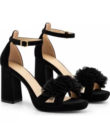 MONTEVITA CAPRIZA SANDALI CON TACCO ALTO NERI CON DETTAGLIO FLOREALE BLACK