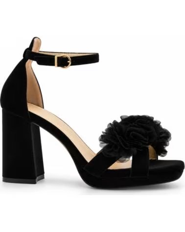 MONTEVITA CAPRIZA SANDALES À TALONS HAUTS NOIRS AVEC DÉTAIL FLORAL BLACK