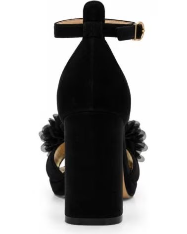 MONTEVITA CAPRIZA SANDALES À TALONS HAUTS NOIRS AVEC DÉTAIL FLORAL BLACK