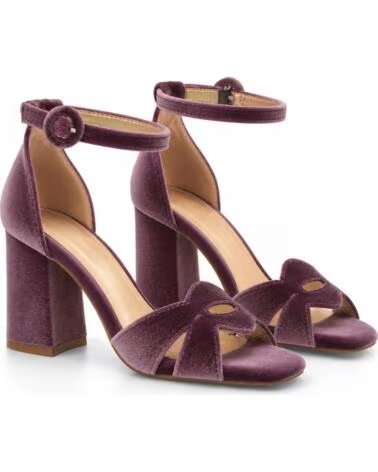MONTEVITA ALMERIA SANDALI CON TACCO IN VELLUTO VIOLA PURPLE
