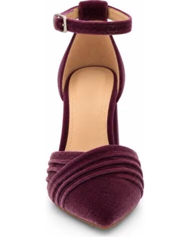 MONTEVITA ARANJUEZZA SAMT PUMPS MIT BLOCKABSATZ UND KNÖCHELRIEMEN IN VIOLETT PURPLE