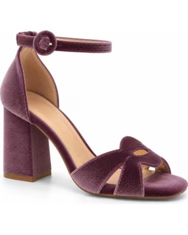 MONTEVITA ALMERIA SANDALI CON TACCO IN VELLUTO VIOLA PURPLE