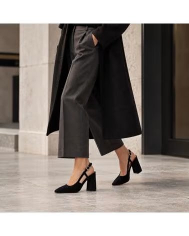 MONTEVITA CASCAISNA SCARPE CON TACCO LARGO SLINGBACK NERE BLACK