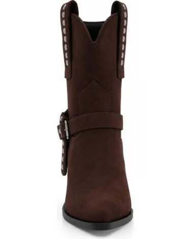 MONTEVITA ELCHE DAMEN WESTERNSTIEFEL BRAUN MIT NIETEN UND SCHNALLE BROWN