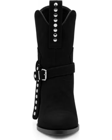 MONTEVITA STIVALETTI ELCHE IN CAMOSCIO NERO CON FIBBIA E BORCHIE BLACK