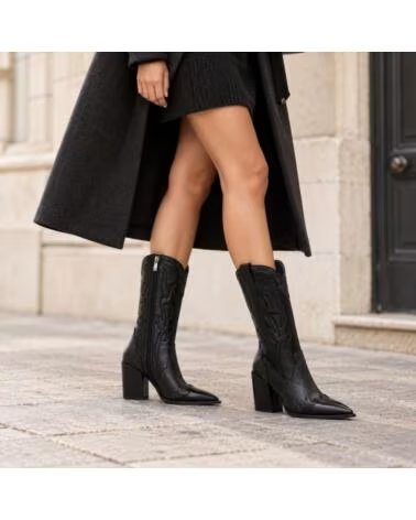 MONTEVITA DOVERZA SCHWARZE COWBOYSTIEFEL MIT ABSATZ BLACK