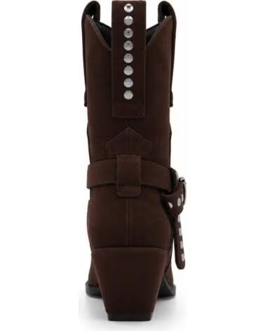 MONTEVITA ELCHE DAMEN WESTERNSTIEFEL BRAUN MIT NIETEN UND SCHNALLE BROWN