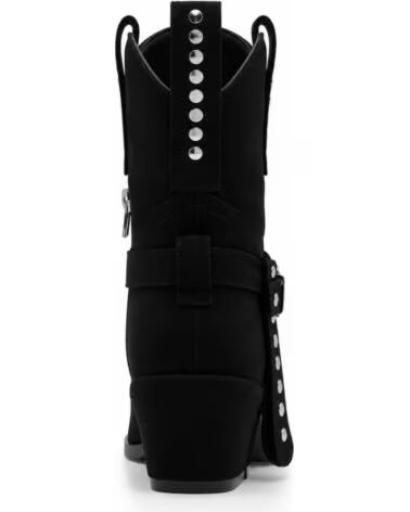 MONTEVITA STIVALETTI ELCHE IN CAMOSCIO NERO CON FIBBIA E BORCHIE BLACK