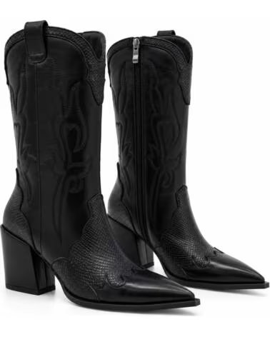 MONTEVITA DOVERZA SCHWARZE COWBOYSTIEFEL MIT ABSATZ BLACK