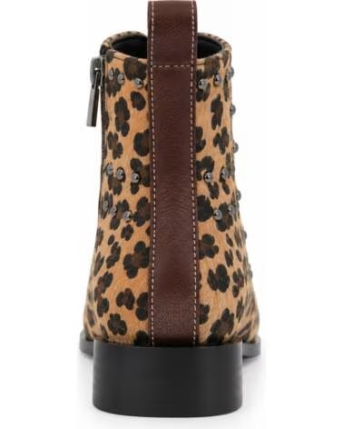 MONTEVITA JAENZA DAMEN STIEFELETTEN AUS LEDER MIT LEOPARDENMUSTER UND NIETEN BROWN