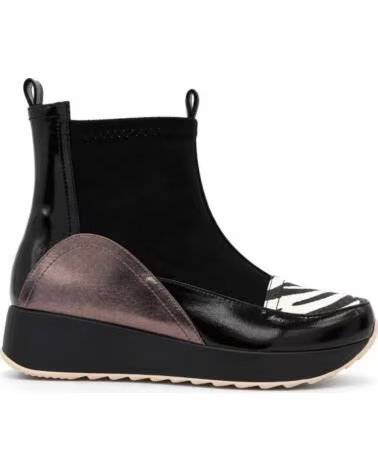 MONTEVITA MENORCANA LEDER STIEFELETTEN MIT PLATEAU BLACK
