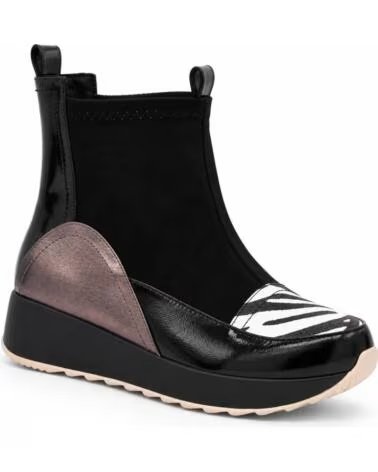 MONTEVITA MENORCANA LEDER STIEFELETTEN MIT PLATEAU BLACK