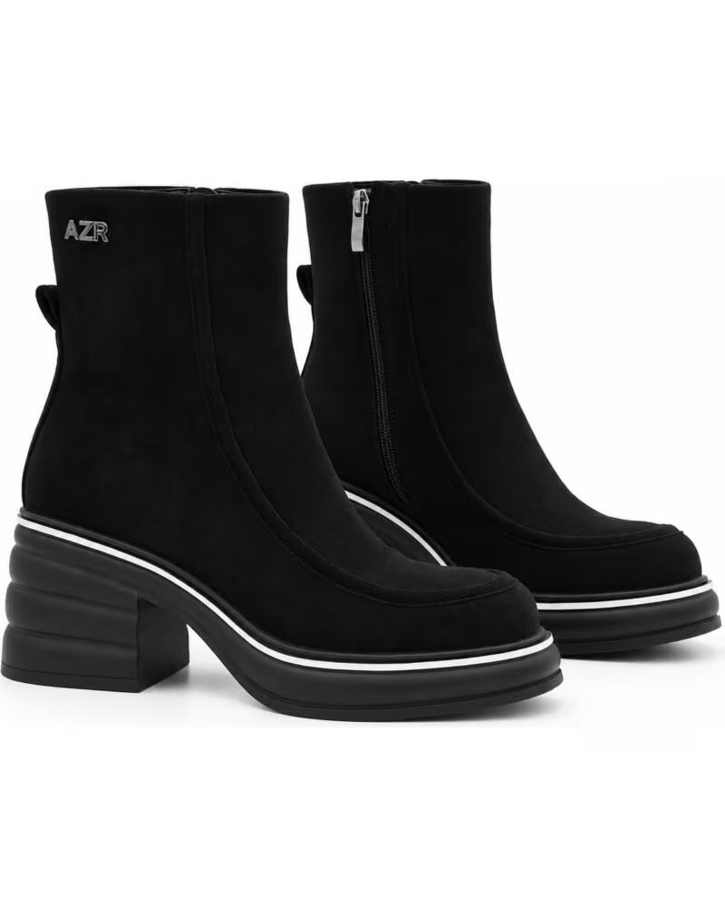MONTEVITA MILANZA STIEFELETTEN MIT BLOCKABSATZ UND PLATEAU IN SCHWARZ BLACK