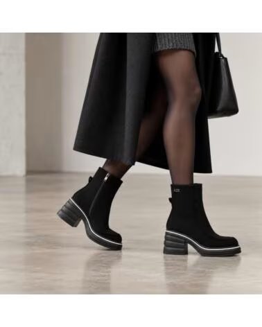 MONTEVITA MILANZA STIEFELETTEN MIT BLOCKABSATZ UND PLATEAU IN SCHWARZ BLACK